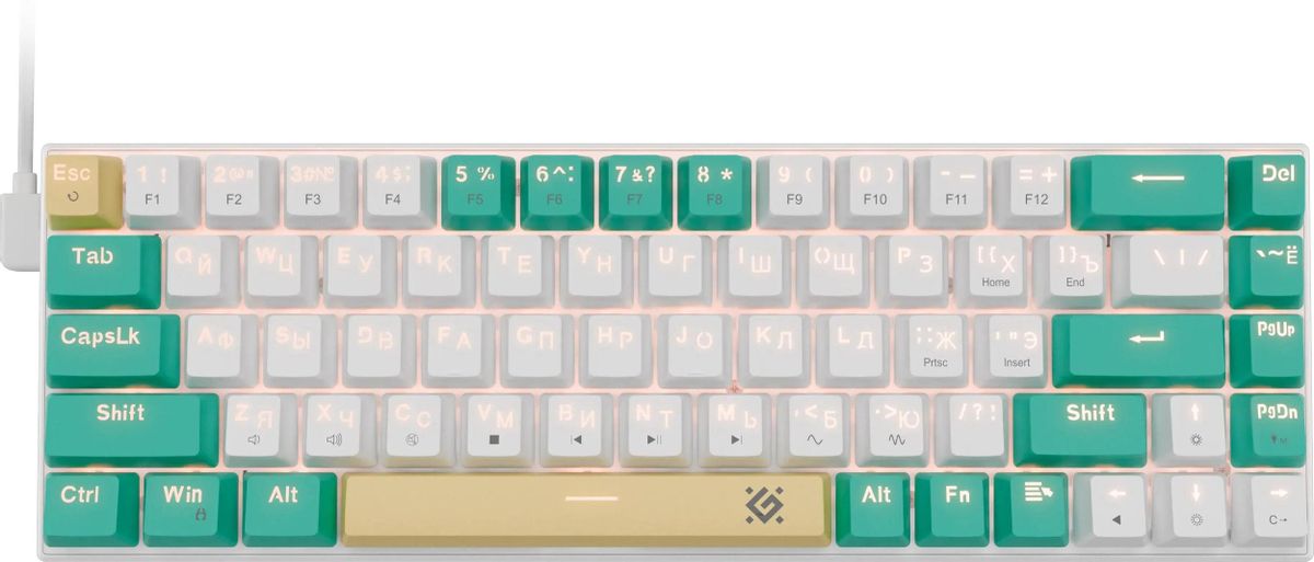 Клавиатура Defender Vexx Pro GK-084,  белый зеленый [45084]